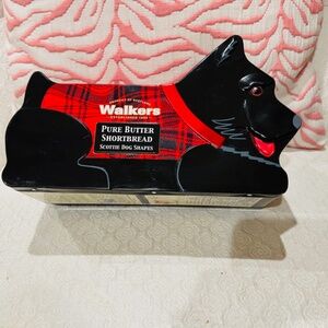 N1-Walkers Pure Butter Shortbread Scottie Dog-Shaped Scottish Advertising Tin